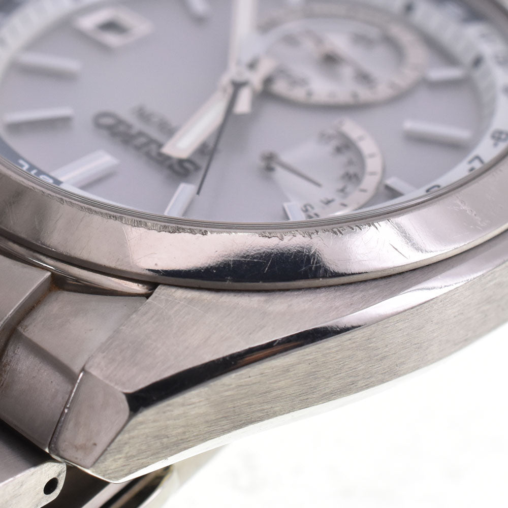 SEIKO Astron SBXY009 Titanium Day Date Silver Dial Radio Sync Solar Men's
 Watch P#143668