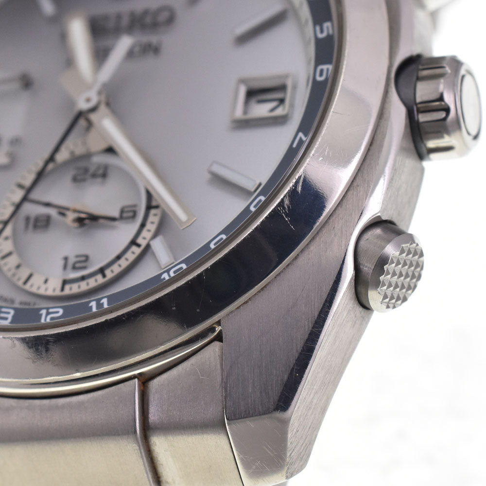 SEIKO Astron SBXY009 Titanium Day Date Silver Dial Radio Sync Solar Men's
 Watch P#143668