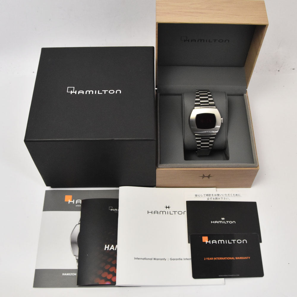 with paper HAMILTON PSR Pulsar 50th Anniversary H524140 Red Dial Quartz Men's
 Watch Q#143670