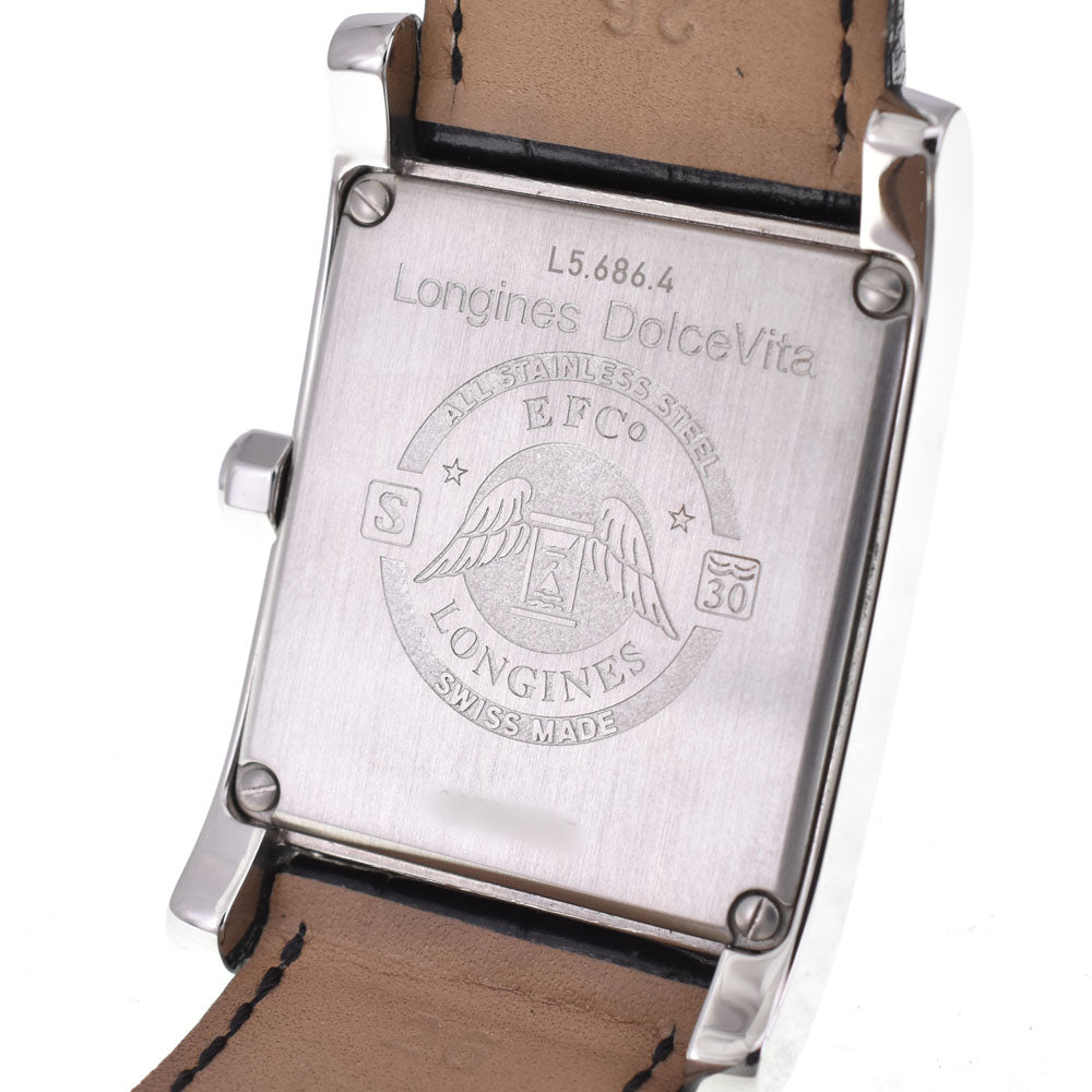 LONGINES Dolce Vita L5.686.4.57.2 Diamond index black Dial Quartz Men's
 Watch Q#143673