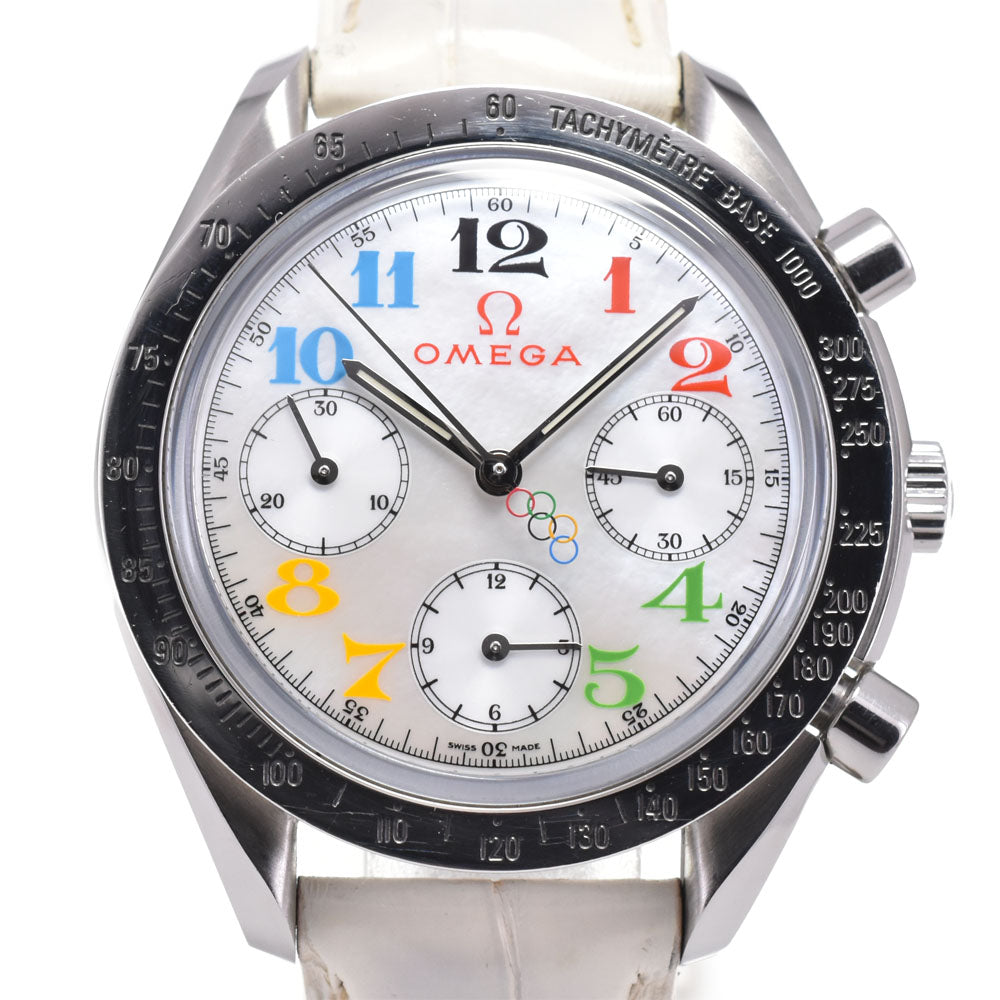 with paper OMEGA Speedmaster 3836.7036 Beijing Olympics 2008 White shell Dial Automatic Ladies
 Watch Q#143676