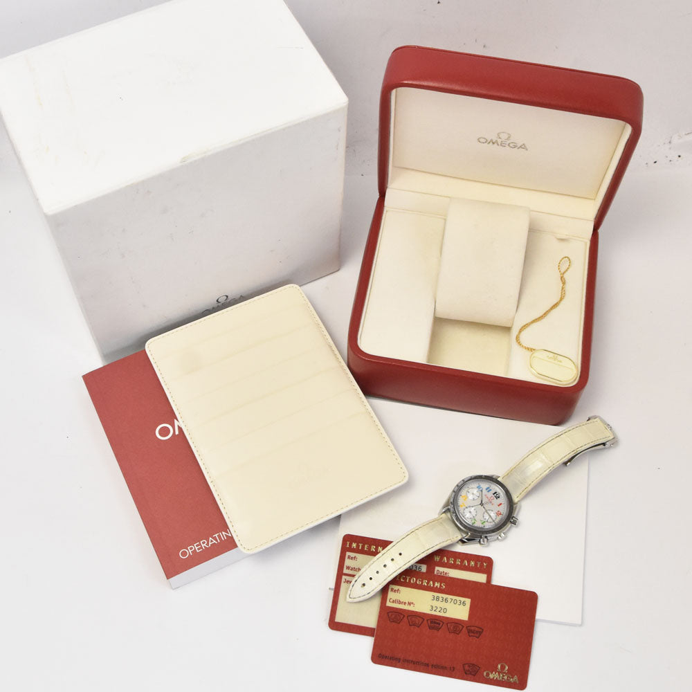 with paper OMEGA Speedmaster 3836.7036 Beijing Olympics 2008 White shell Dial Automatic Ladies
 Watch Q#143676