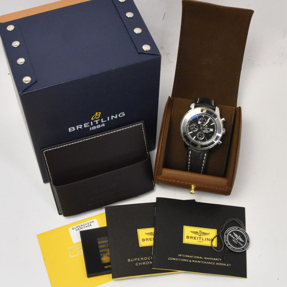 with paper BREITLING Super Ocean Heritage 2 A13312 Chronograph Date black Dial Automatic Men's
 Watch Q#143677