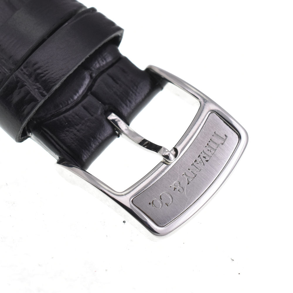 with paper TIFFANY&Co. Mark coupe 17089382 Small second date Silver Dial Quartz Men's
 Watch P#143680