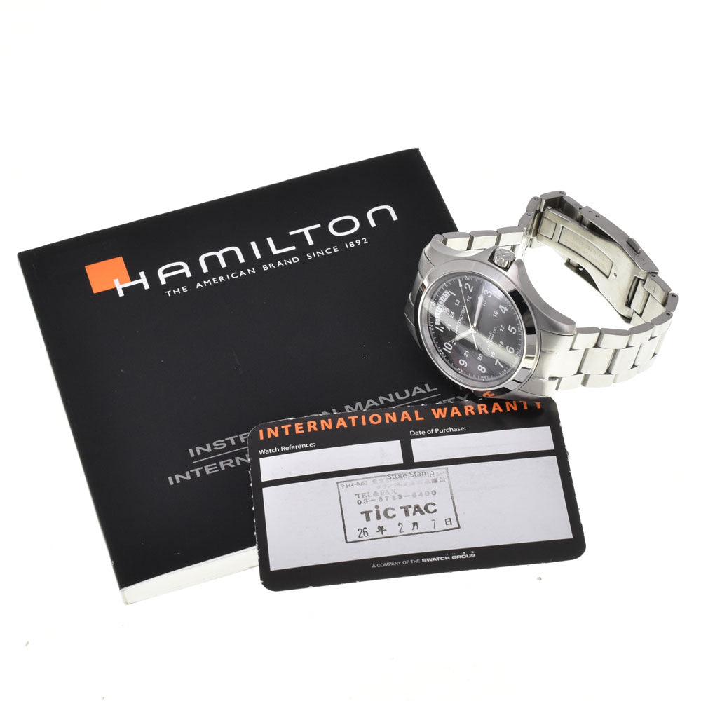 with paper HAMILTON Khaki king H644550 Day date black Dial Automatic Men's
 Watch R#143687