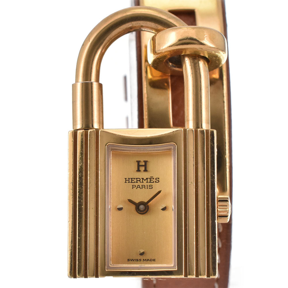 with paper HERMES Kelly watch Gold Plated / Leather gold Dial Quartz Ladies
 Watch A#143689