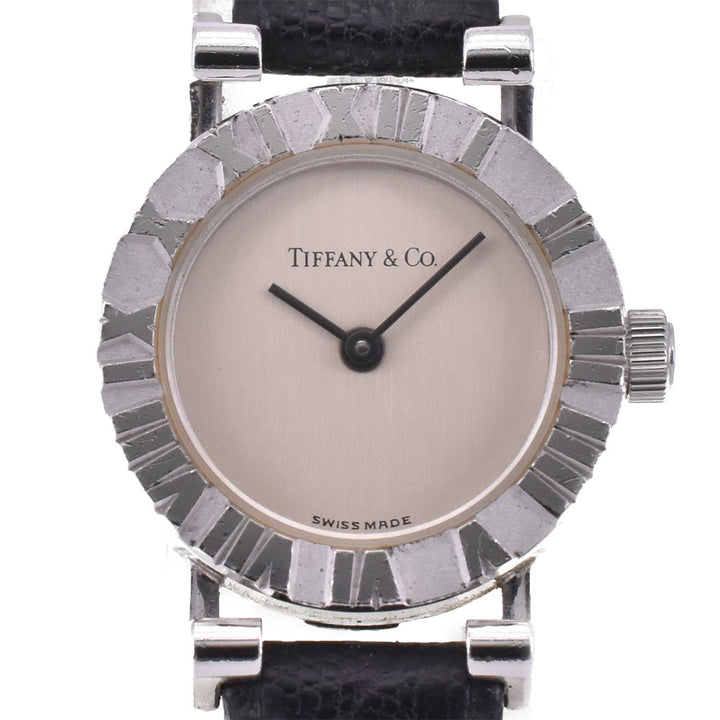 TIFFANY&Co. Atlas S0640 SV 925 / Leather Silver Dial Quartz Ladies
 Watch R#143690