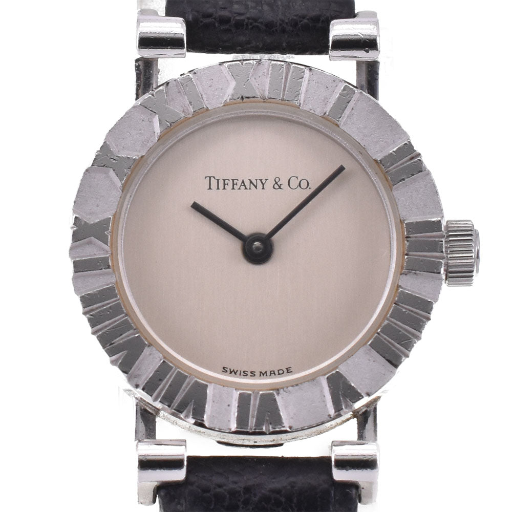 TIFFANY&Co. Atlas S0640 SV 925 / Leather Silver Dial Quartz Ladies
 Watch R#143690