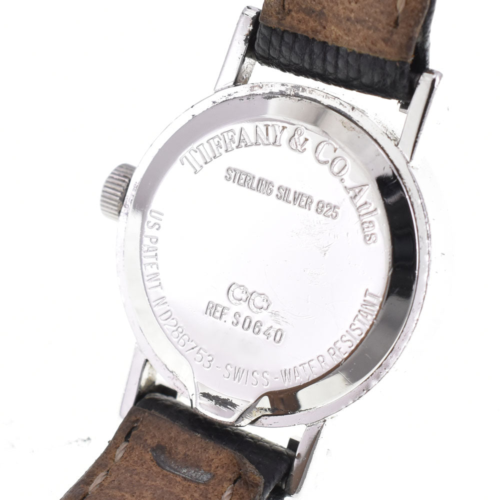 TIFFANY&Co. Atlas S0640 SV 925 / Leather Silver Dial Quartz Ladies
 Watch R#143690