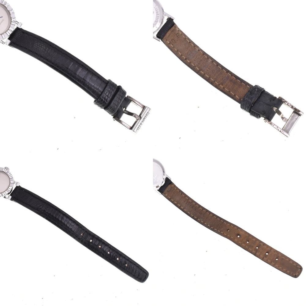 TIFFANY&Co. Atlas S0640 SV 925 / Leather Silver Dial Quartz Ladies
 Watch R#143690