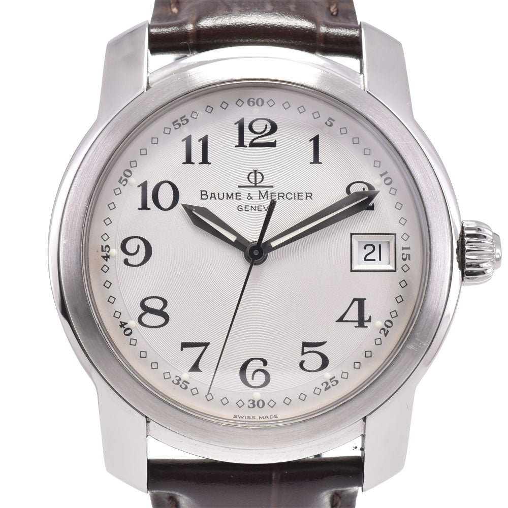with paper Baume & Mercier Kay Platn MV045214 Date Silver Dial Quartz Men's
 Watch A#143694