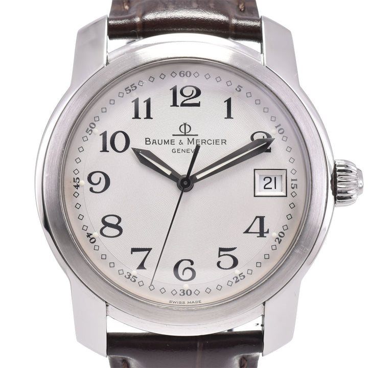 with paper Baume & Mercier Kay Platn MV045214 Date Silver Dial Quartz Men's
 Watch A#143694