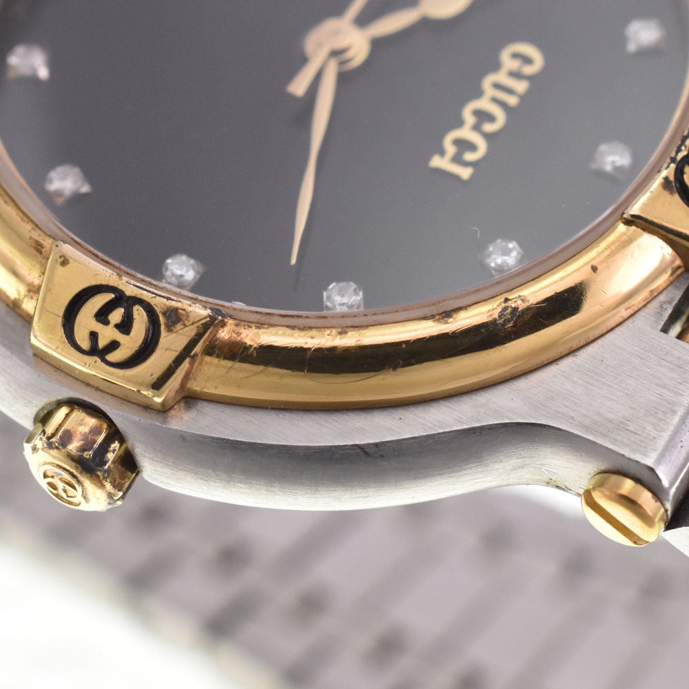 GUCCI 9000M 11P Diamond black Dial Quartz Men's
 Watch A#143697