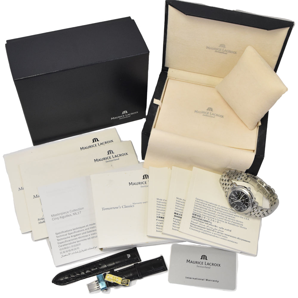 with paper MAURICE LACROIX Masterpiece 27857 Pointer Day Date black Dial Automatic Men's
 Watch E#143713
