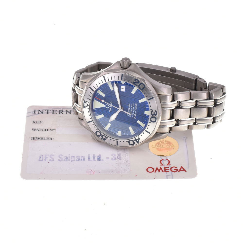 with paper OMEGA Seamaster 300M 2231.80 titanium blue Dial Automatic Men's
 Watch P#143726