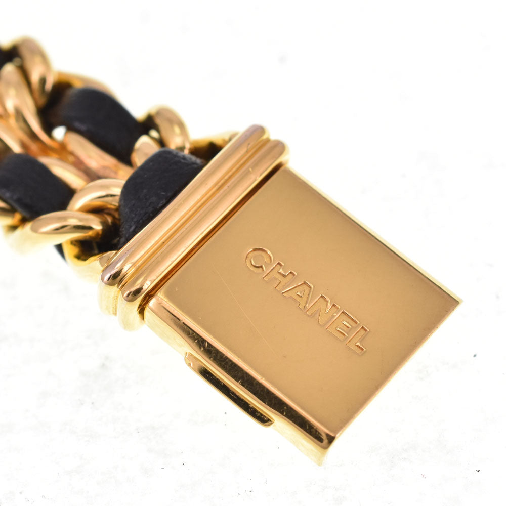 CHANEL Premiere L H0001 Gold Plated / Leather black Dial Quartz Ladies
 Watch R#143734
