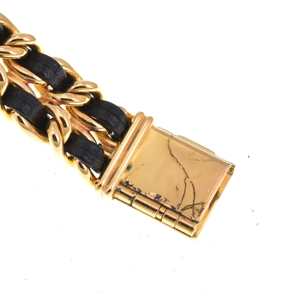 CHANEL Premiere L H0001 Gold Plated / Leather black Dial Quartz Ladies
 Watch R#143734
