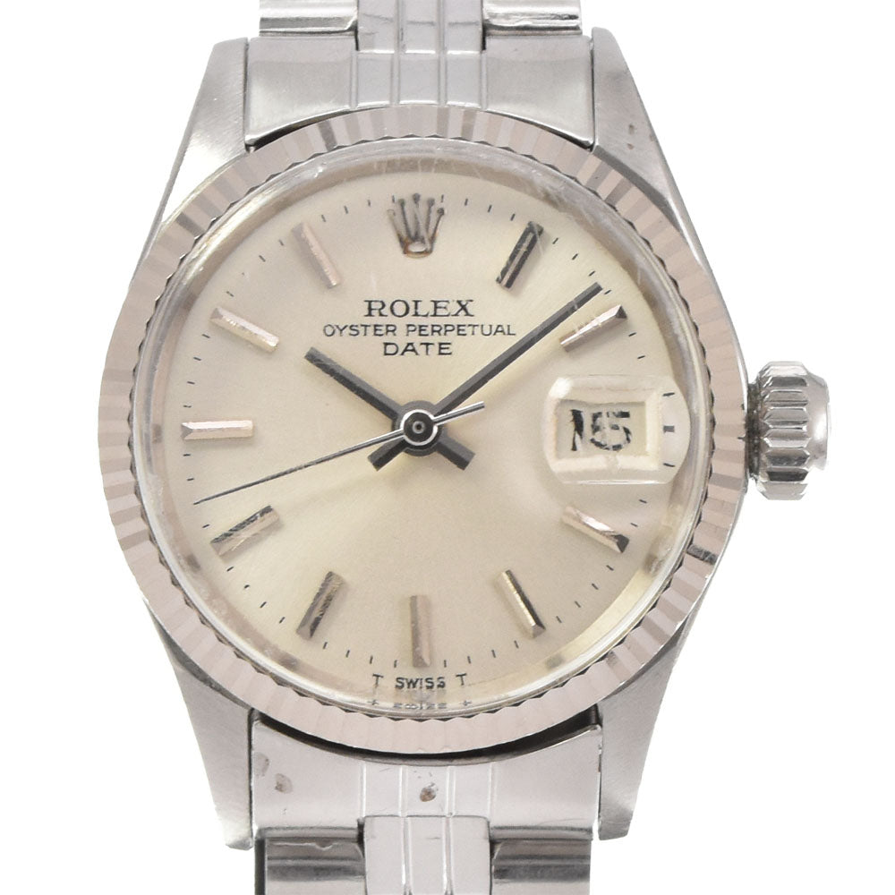 ROLEX Oyster perpetual date 6619 vintage Cal.1161 Silver Dial Automatic Ladies
 Watch M#143735