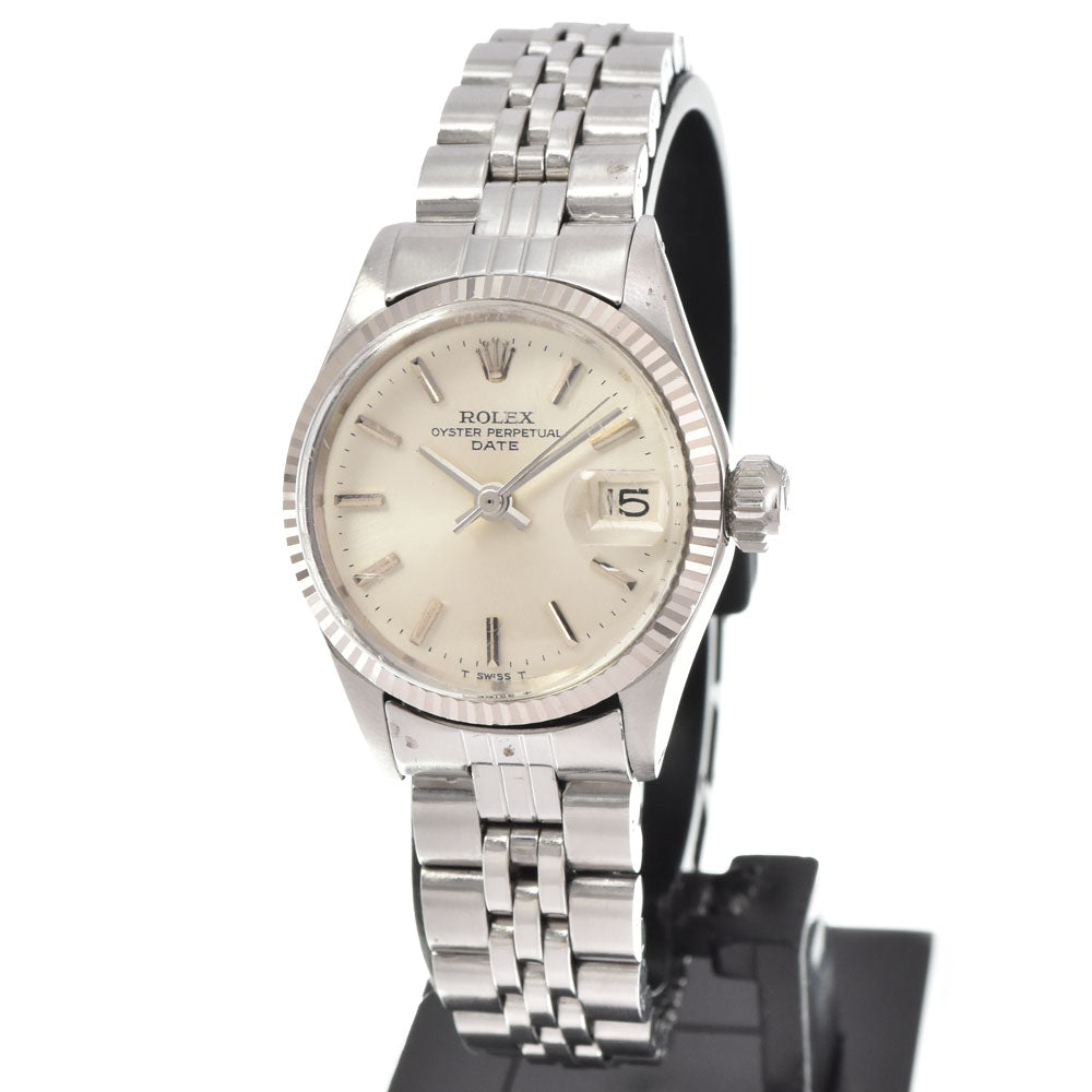 ROLEX Oyster perpetual date 6619 vintage Cal.1161 Silver Dial Automatic Ladies
 Watch M#143735