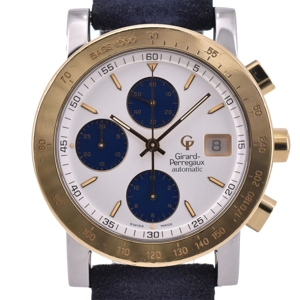 GIRARD-PERREGAUX Gold Plated7000 Chronograph Ref.7000 Date YG bezel White / Navy Dial Automatic Men's
 Watch R#143737