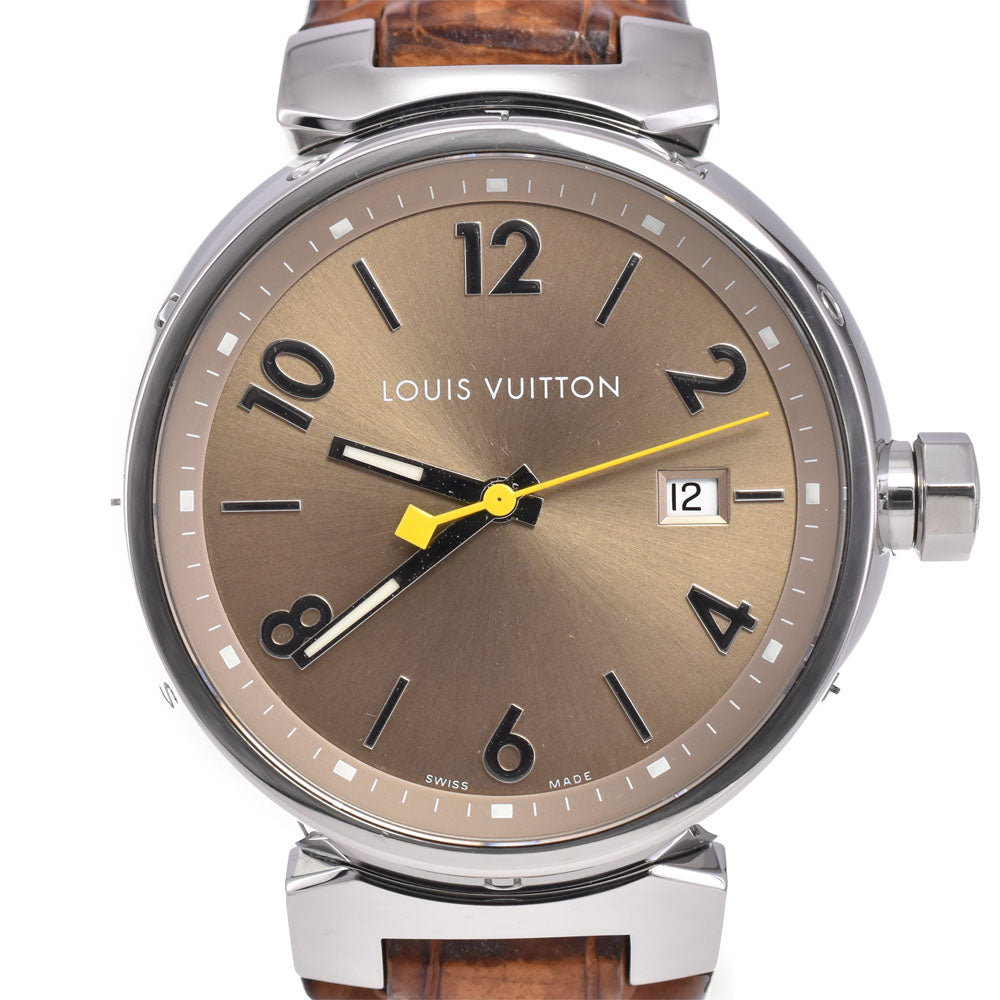 LOUIS VUITTON Tambour Q1112 Date Brown Dial Quartz Men's
 Watch R#143738