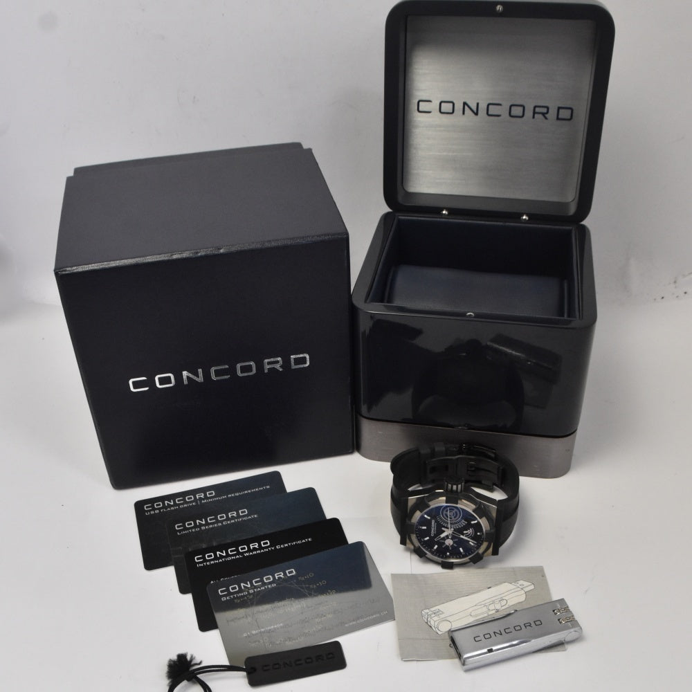 with paper Concord C1 01.5.40.1020 Retrograde Day Date black Dial Automatic Men's
 Watch P#143752