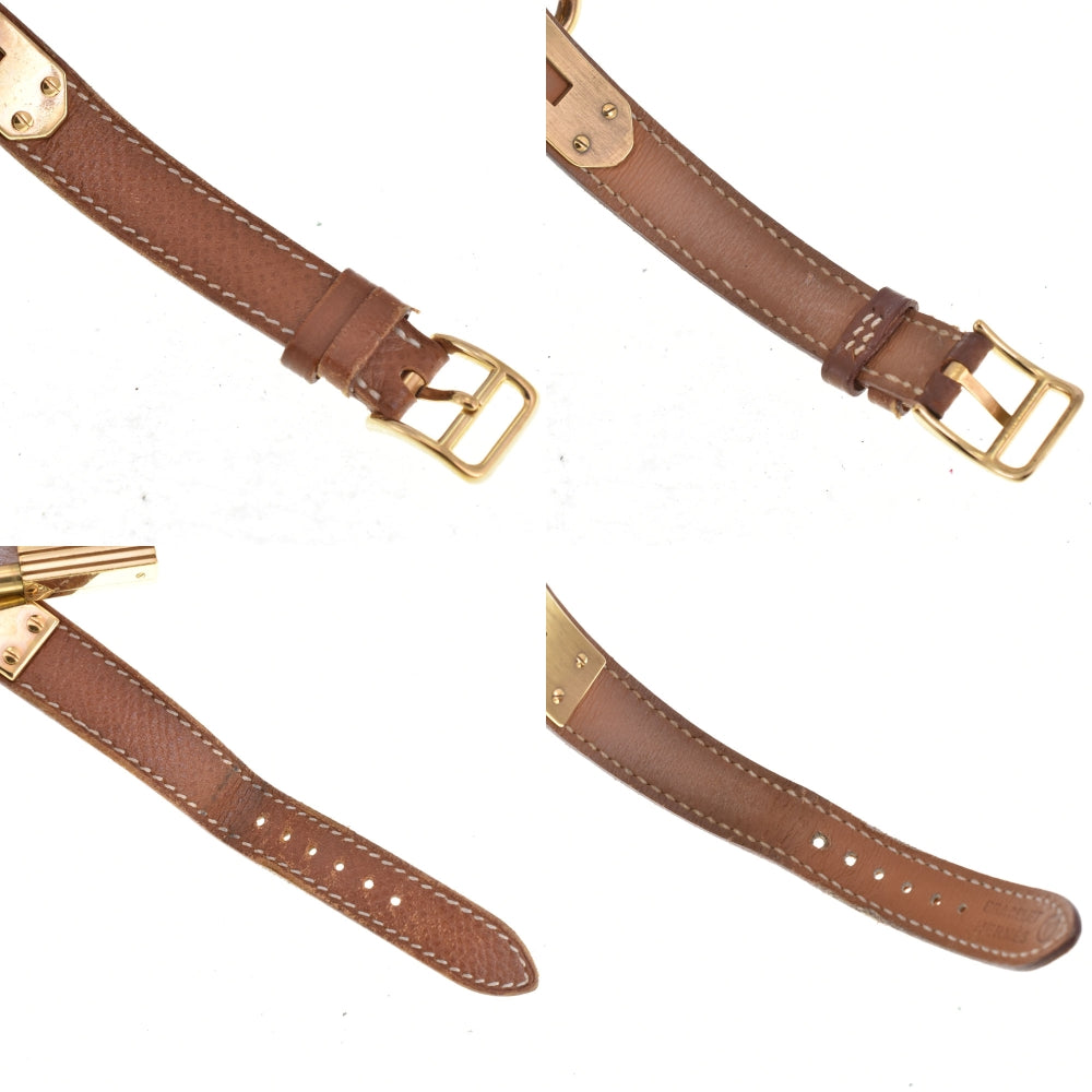 HERMES Kelly watch Gold Plated / Leather white Dial Quartz Ladies
 Watch R#143763