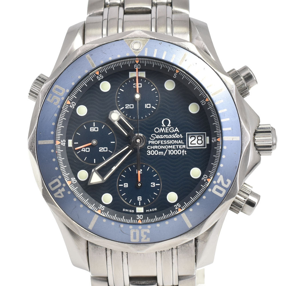 with paper OMEGA Seamaster300 2599.80 Chronograph Date blue Dial Automatic Men's
 Watch R#143776