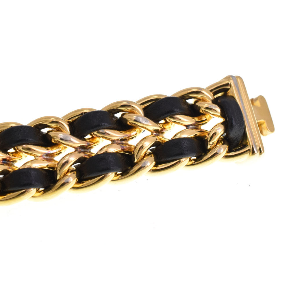 CHANEL Premiere S H0001 Gold Plated / Leather black Dial Quartz Ladies
 Watch H#143779