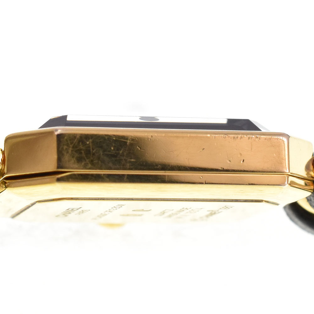 CHANEL Premiere S H0001 Gold Plated / Leather black Dial Quartz Ladies
 Watch H#143779
