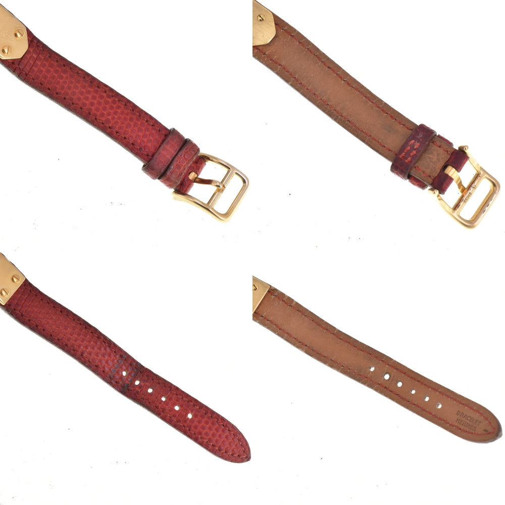 HERMES Kelly watch Gold Plated / Leather Red Dial Quartz Ladies
 Watch A#143783