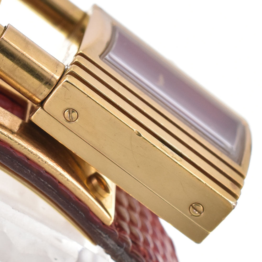 HERMES Kelly watch Gold Plated / Leather Red Dial Quartz Ladies
 Watch A#143783