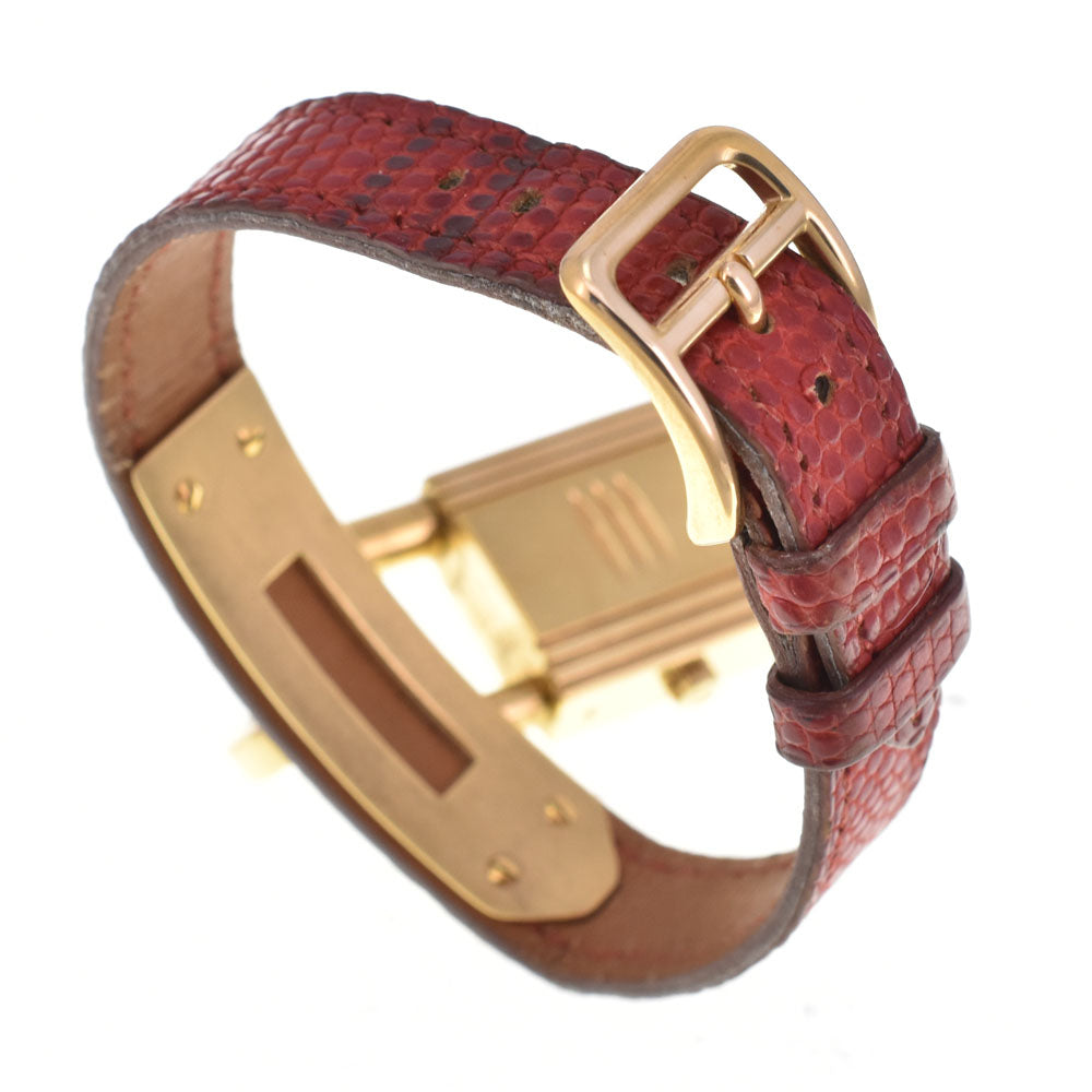 HERMES Kelly watch Gold Plated / Leather Red Dial Quartz Ladies
 Watch A#143783