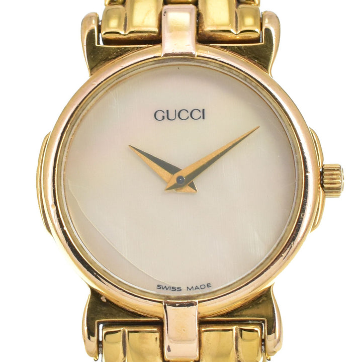 GUCCI 3400L Gold Plated White shell Dial Quartz Ladies
 Watch R#143786