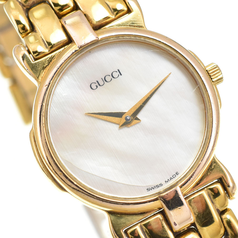 GUCCI 3400L Gold Plated White shell Dial Quartz Ladies
 Watch R#143786
