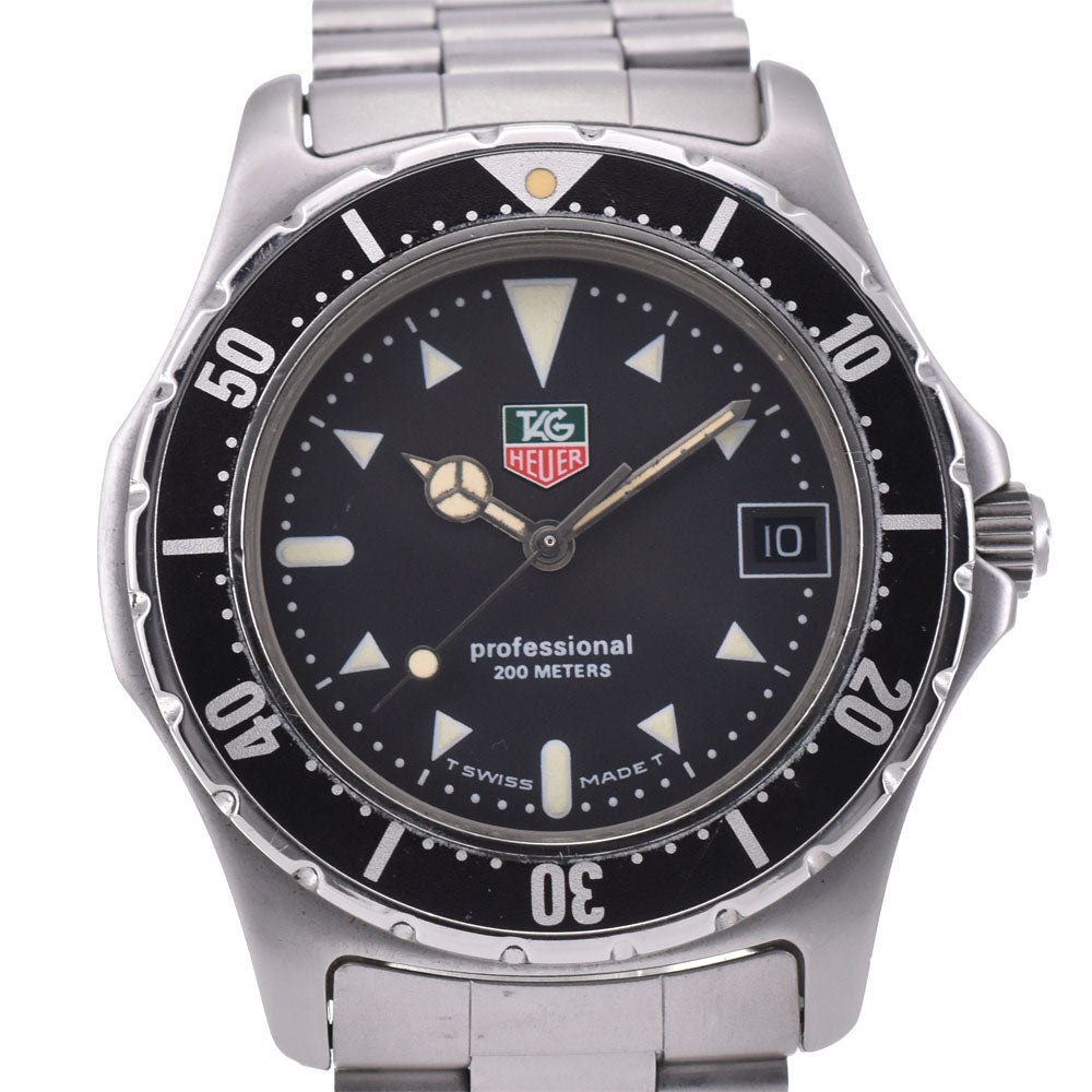 TAG HEUER 2000 Series Professional 200m 973.006F vintage Date black Dial Quartz Men's
 Watch Q#143798