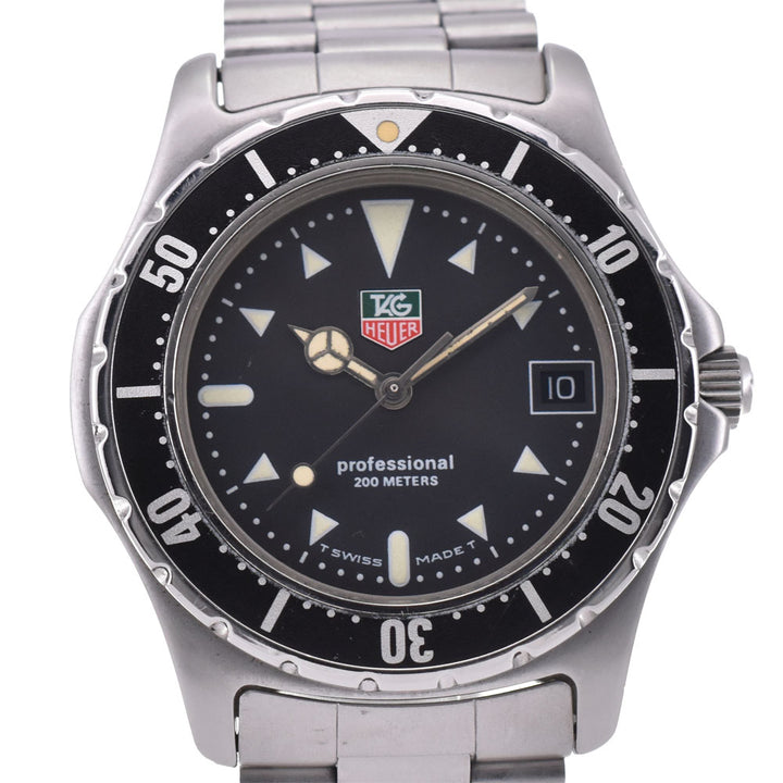 TAG HEUER 2000 Series Professional 200m 973.006F vintage Date black Dial Quartz Men's
 Watch Q#143798
