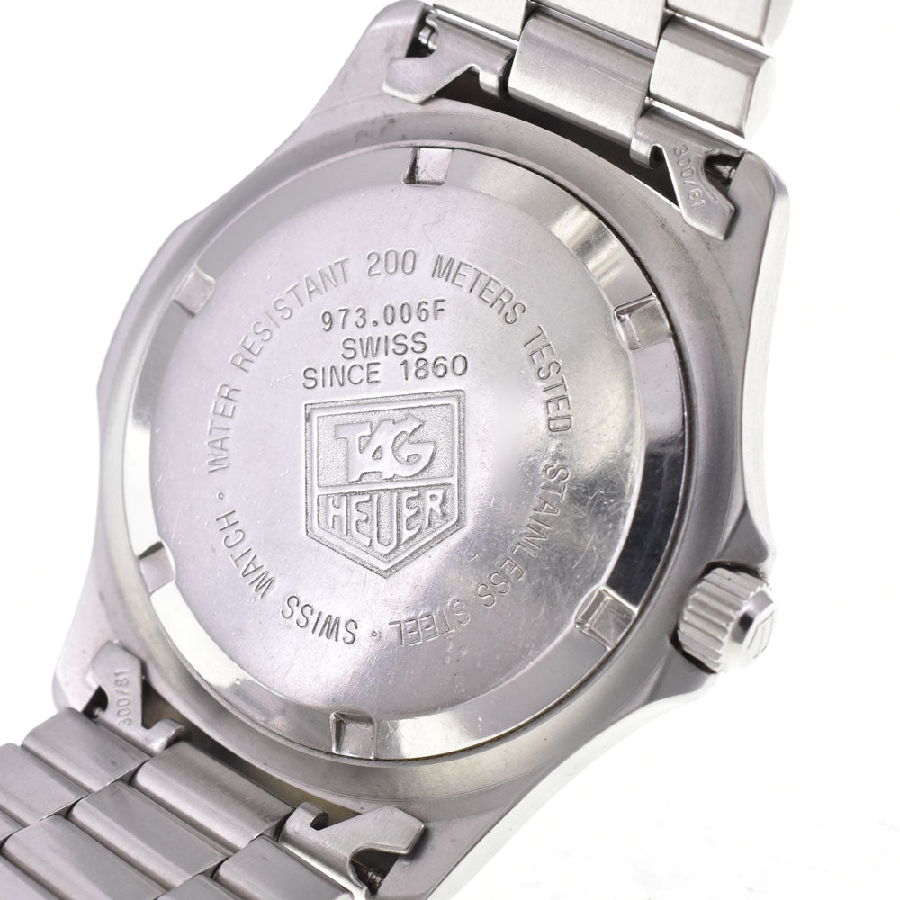 TAG HEUER 2000 Series Professional 200m 973.006F vintage Date black Dial Quartz Men's
 Watch Q#143798