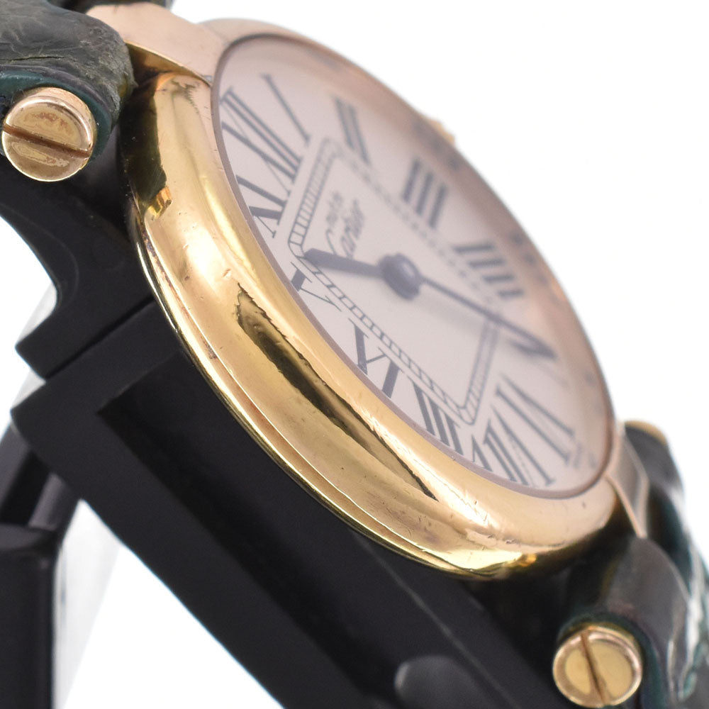 with paper CARTIER Must Vendome SM 590004 SV925 (Gold Plated) / Leather Silver Dial Quartz Ladies
 Watch P#143804