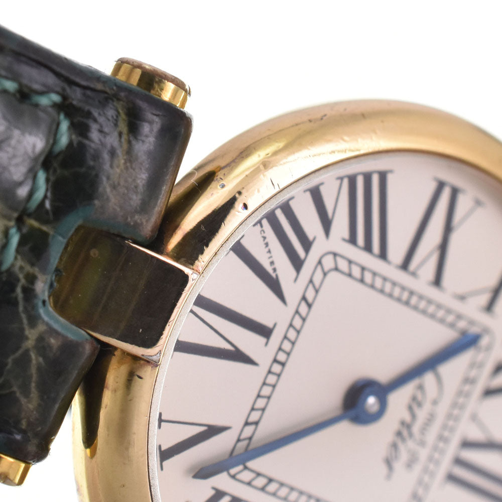 with paper CARTIER Must Vendome SM 590004 SV925 (Gold Plated) / Leather Silver Dial Quartz Ladies
 Watch P#143804