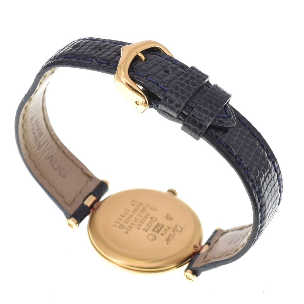 CARTIER Must Vendome LM 1.2" SV925 (Gold Plated) / Leather Ivory Dial Quartz Unisex
 Watch P#143807