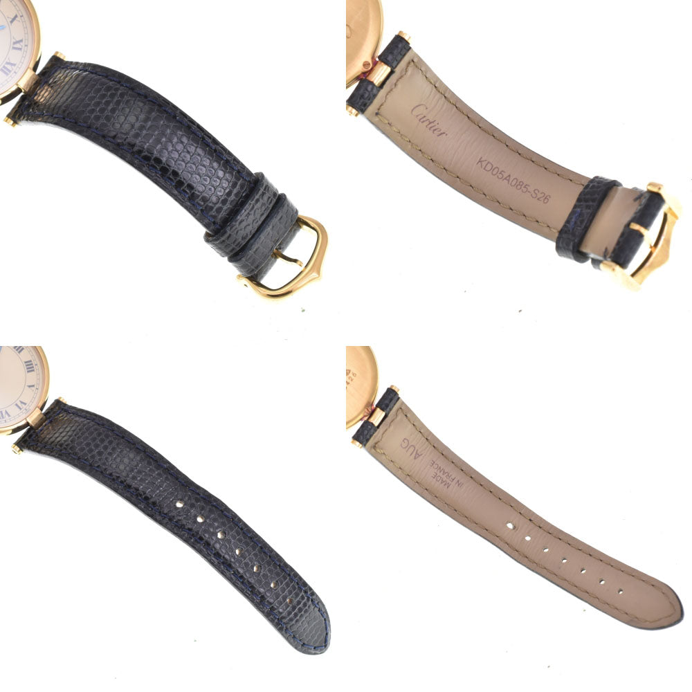 CARTIER Must Vendome LM 1.2" SV925 (Gold Plated) / Leather Ivory Dial Quartz Unisex
 Watch P#143807