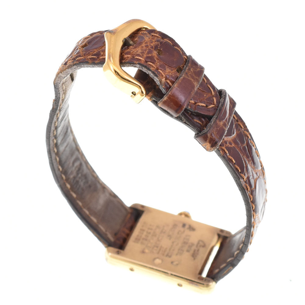 CARTIER Must tank Vermeille W1003053 SV925 (Gold Plated) / Leather Ivory Dial Quartz Ladies
 Watch P#143813