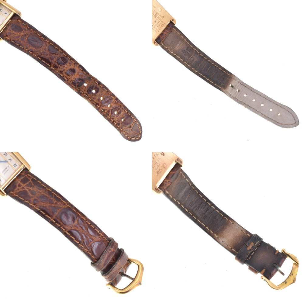 CARTIER Must tank Vermeille W1003053 SV925 (Gold Plated) / Leather Ivory Dial Quartz Ladies
 Watch P#143813