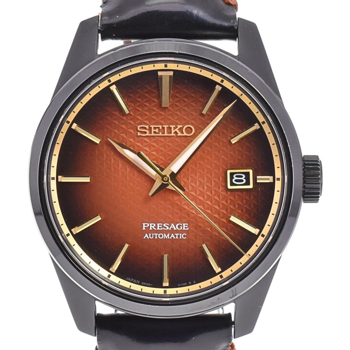 with paper SEIKO Presage SARX101 Commemorating the succession of the 13th generation Ichikawa Danjuro persimmon color Dial Automatic Men's
 Watch P#143815