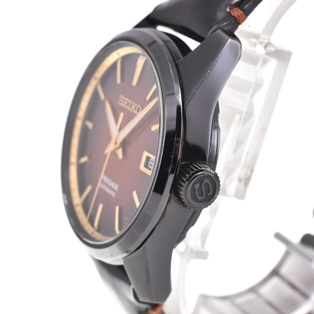 with paper SEIKO Presage SARX101 Commemorating the succession of the 13th generation Ichikawa Danjuro persimmon color Dial Automatic Men's
 Watch P#143815