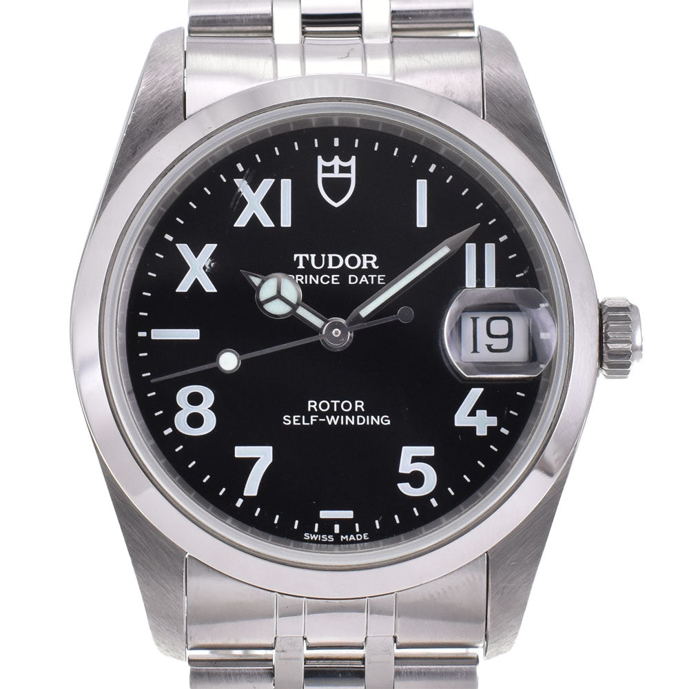 with paper TUDOR Prince Date 74000 Unique Dial Date black Dial Automatic Men's
 Watch A#143821