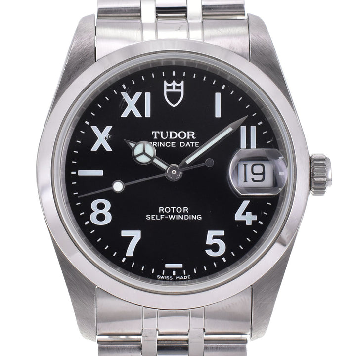 with paper TUDOR Prince Date 74000 Unique Dial Date black Dial Automatic Men's
 Watch A#143821