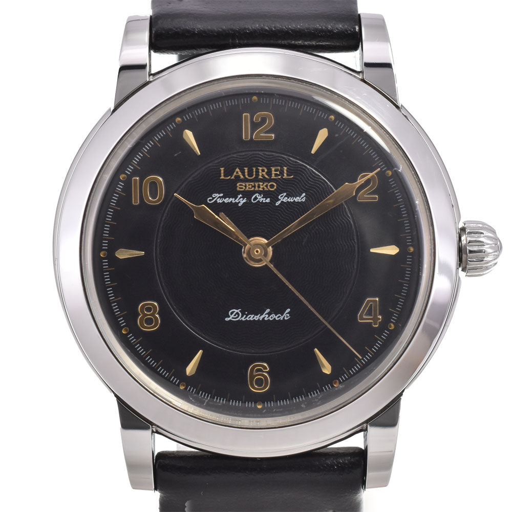 SEIKO Laurel 4S24-0060 see-through back black Dial Hand Winding Men's
 Watch R#143832