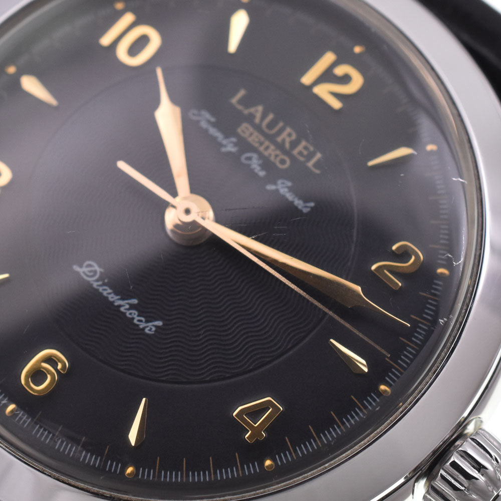 SEIKO Laurel 4S24-0060 see-through back black Dial Hand Winding Men's
 Watch R#143832